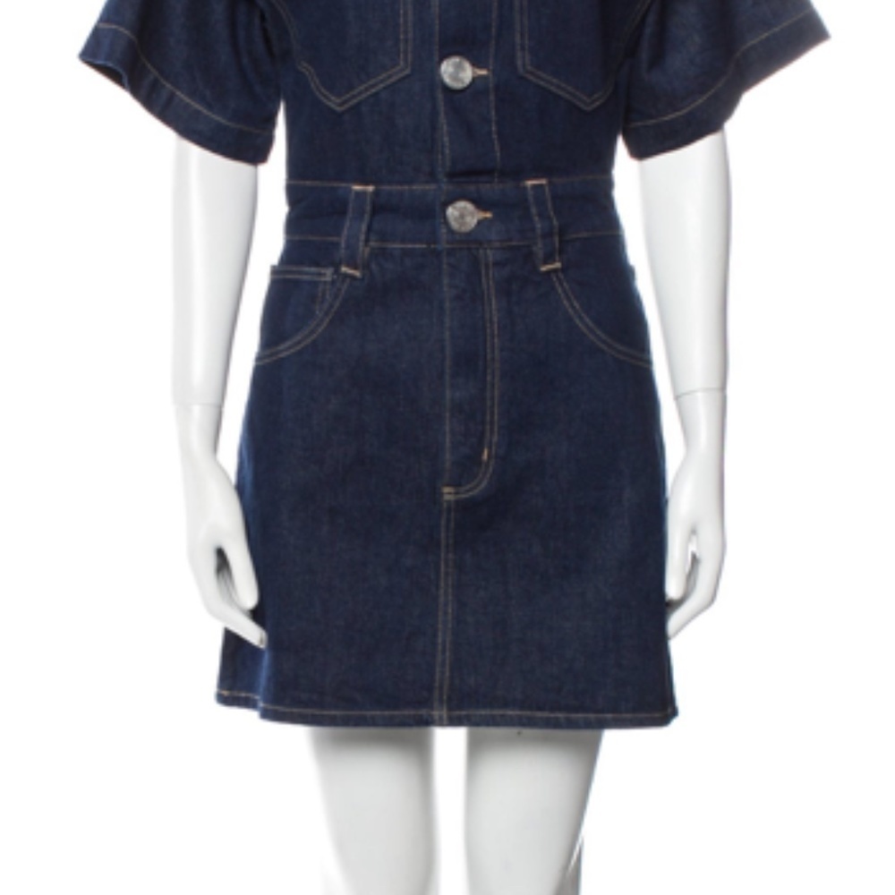 Frame Denim Dark Blue Denim Mini Dress - Picture 5 of 6
